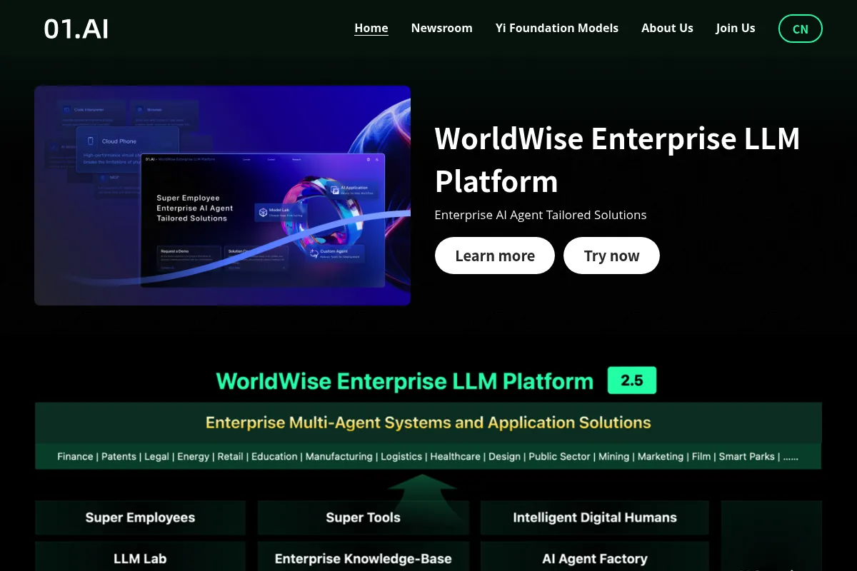 01.AI website preview
