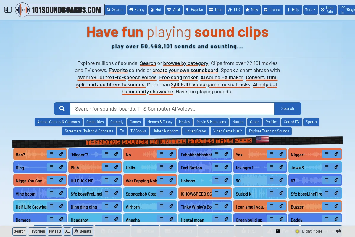 101soundboards.com website preview
