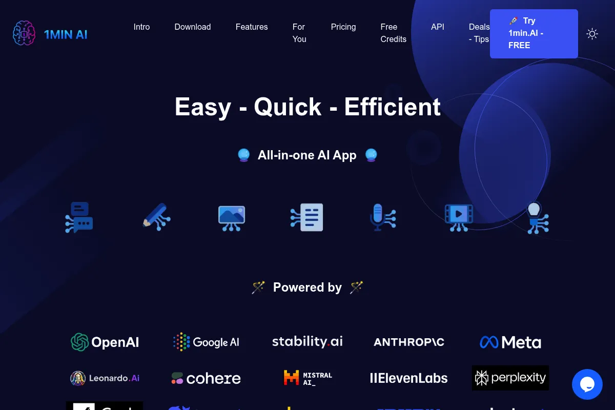 1min.AI website preview