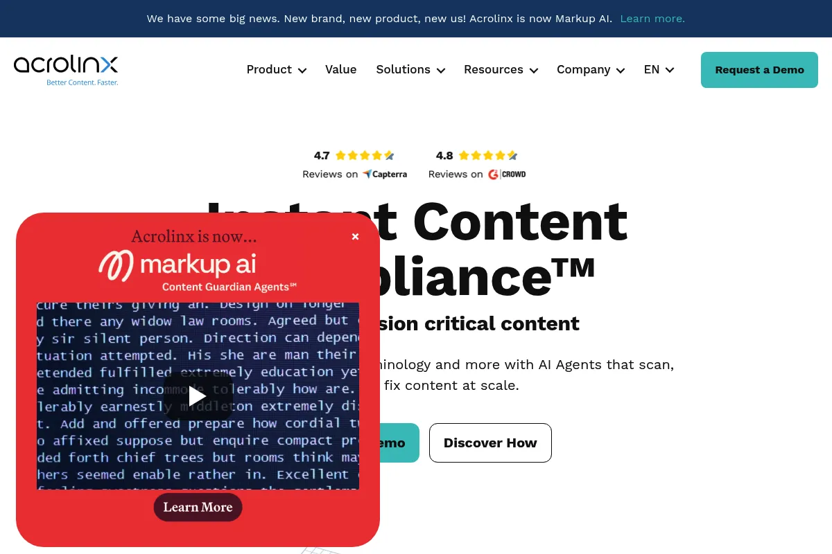 Acrolinx website preview