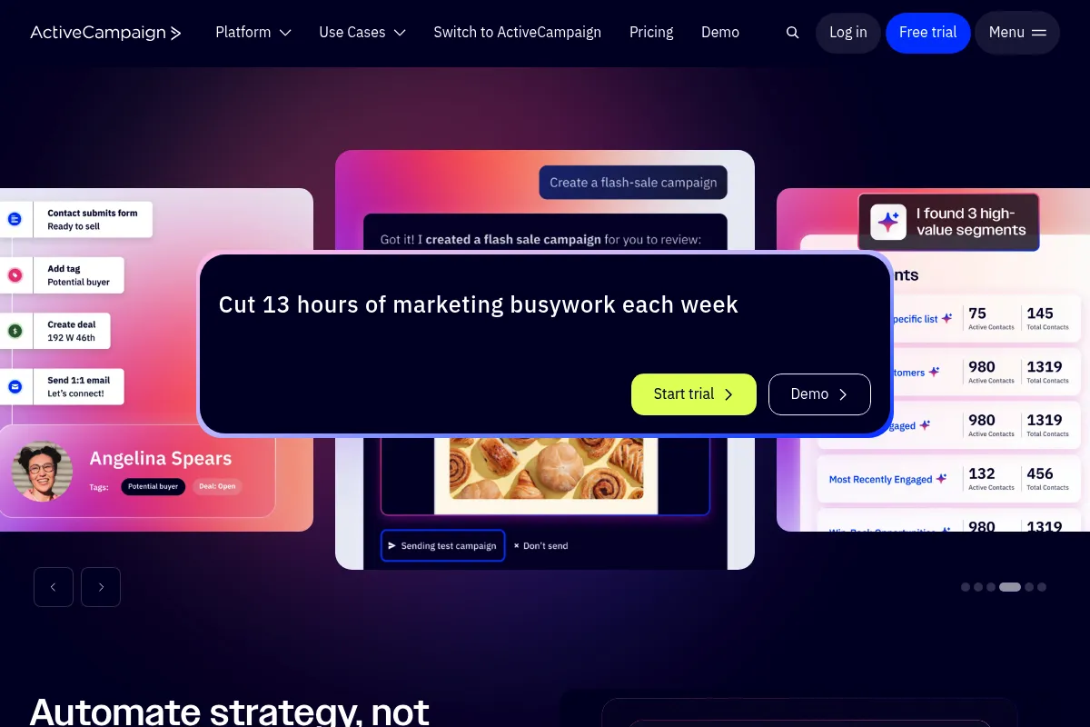 ActiveCampaign website preview