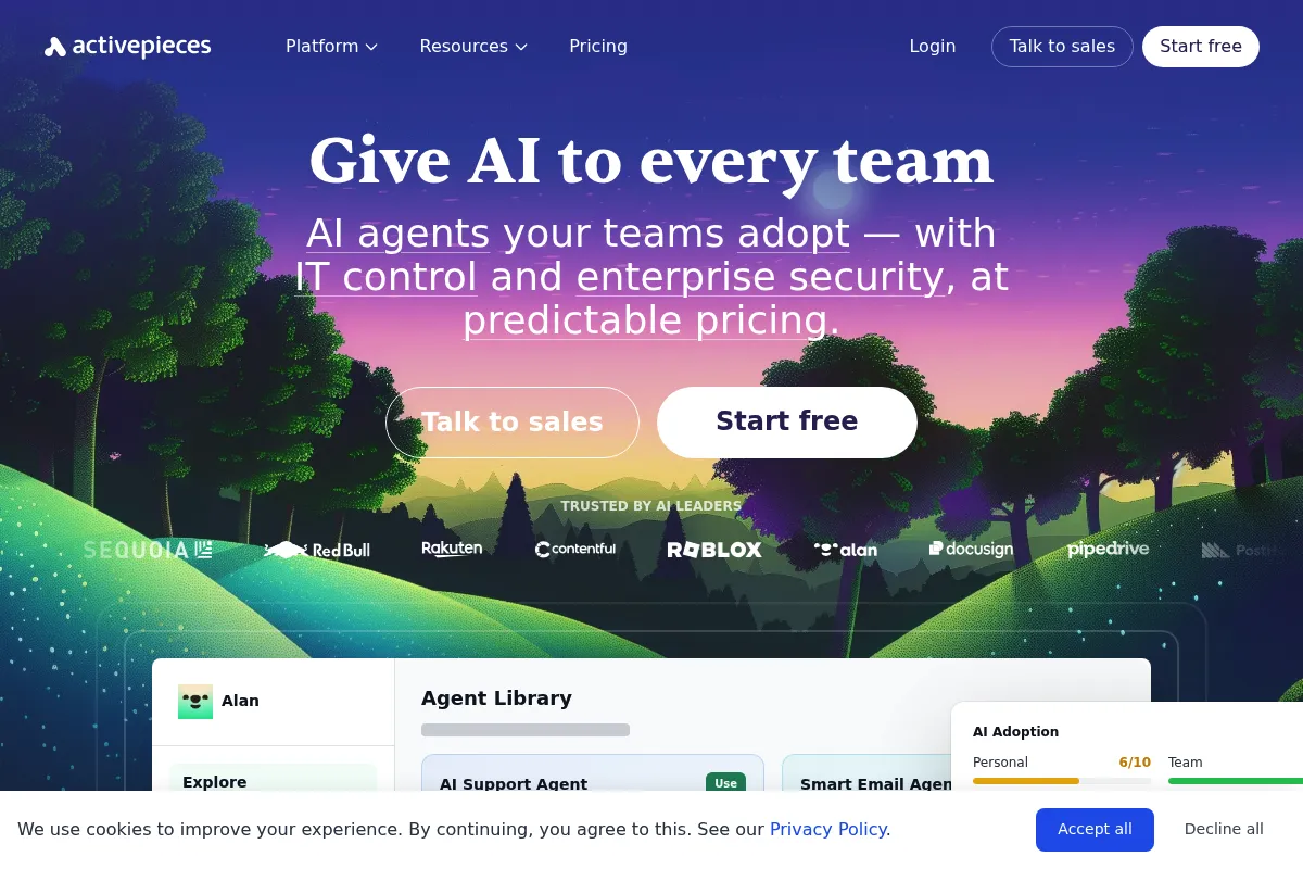Activepieces website preview