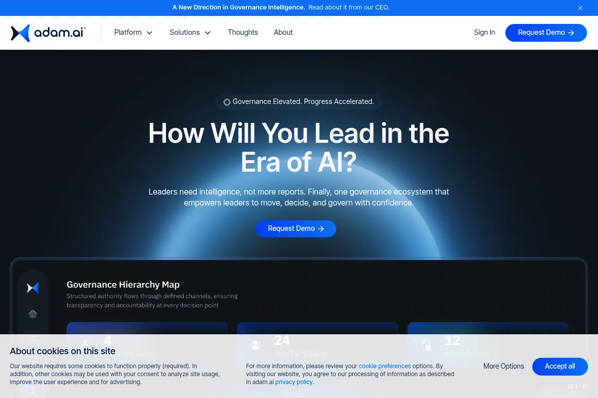 Adam.ai website preview