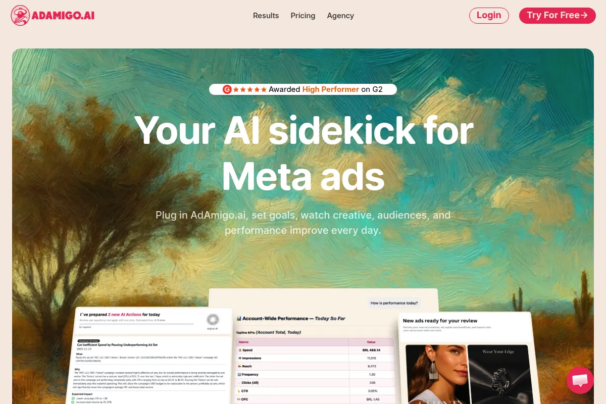 AdAmigo.ai website preview