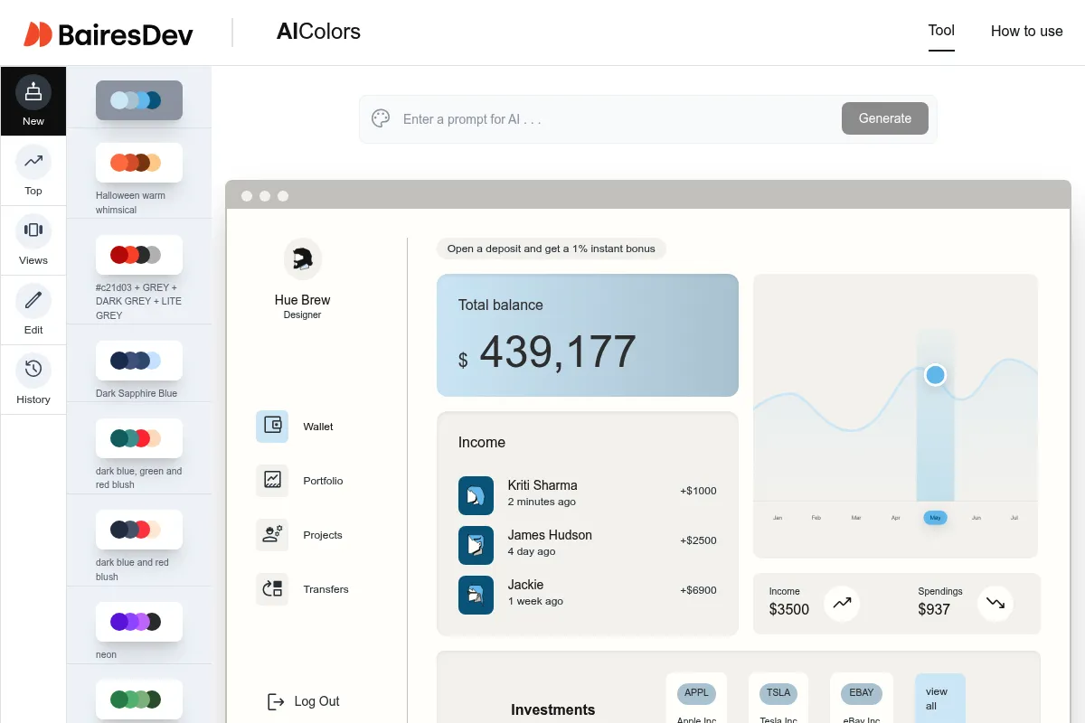 AIColors website preview