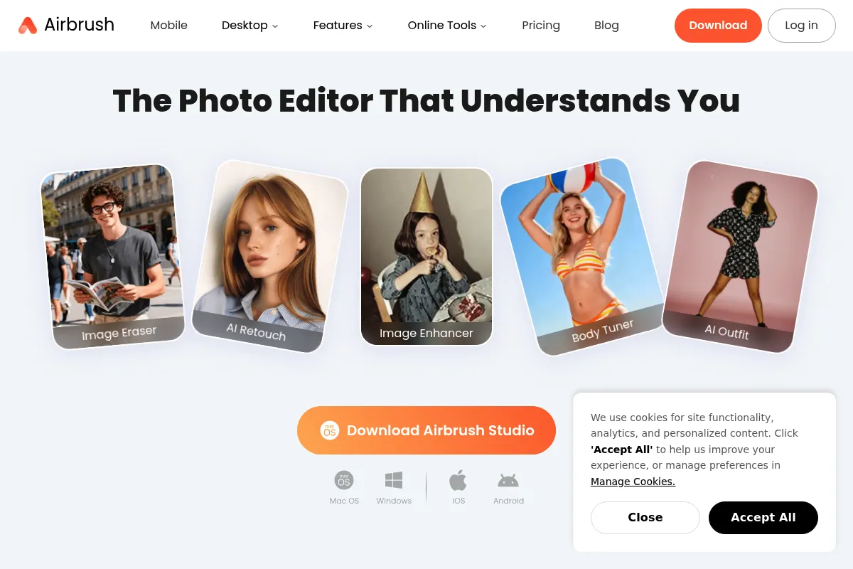 AirBrush website preview