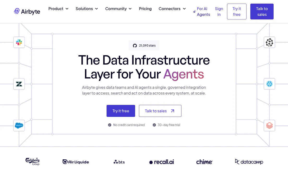 Airbyte website preview