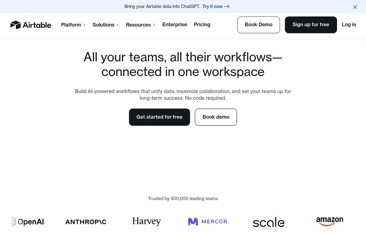 Airtable website preview