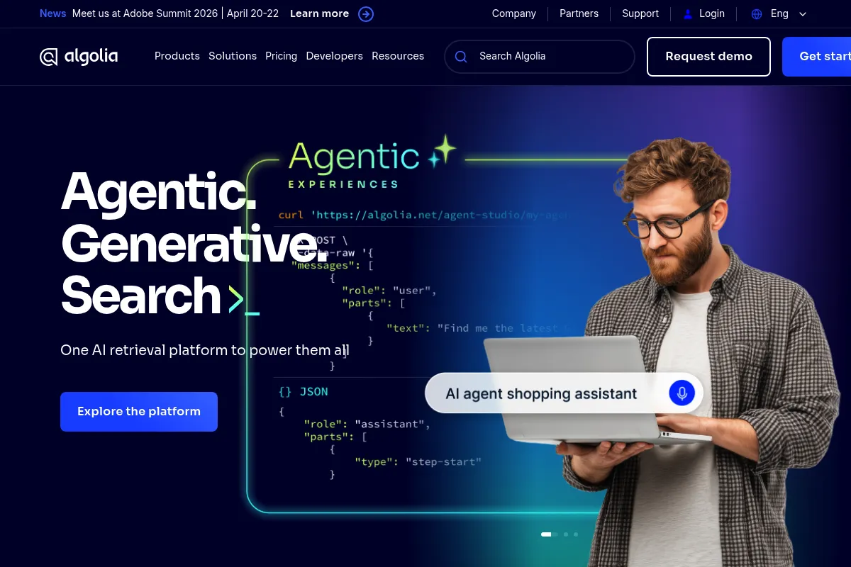 Algolia website preview