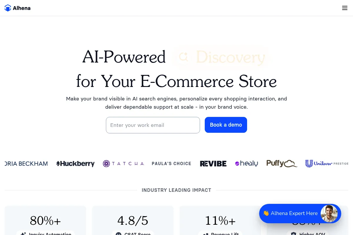 Alhena AI website preview