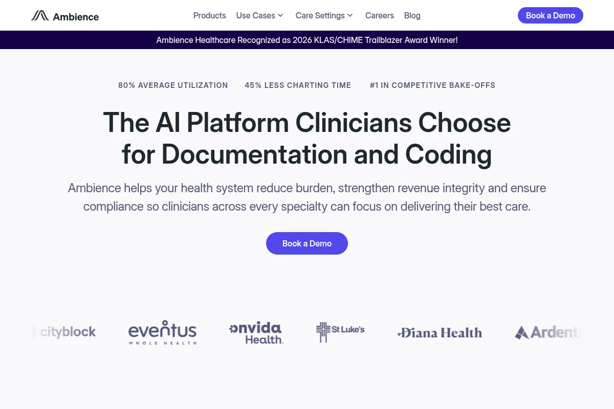 Ambience Healthcare website preview