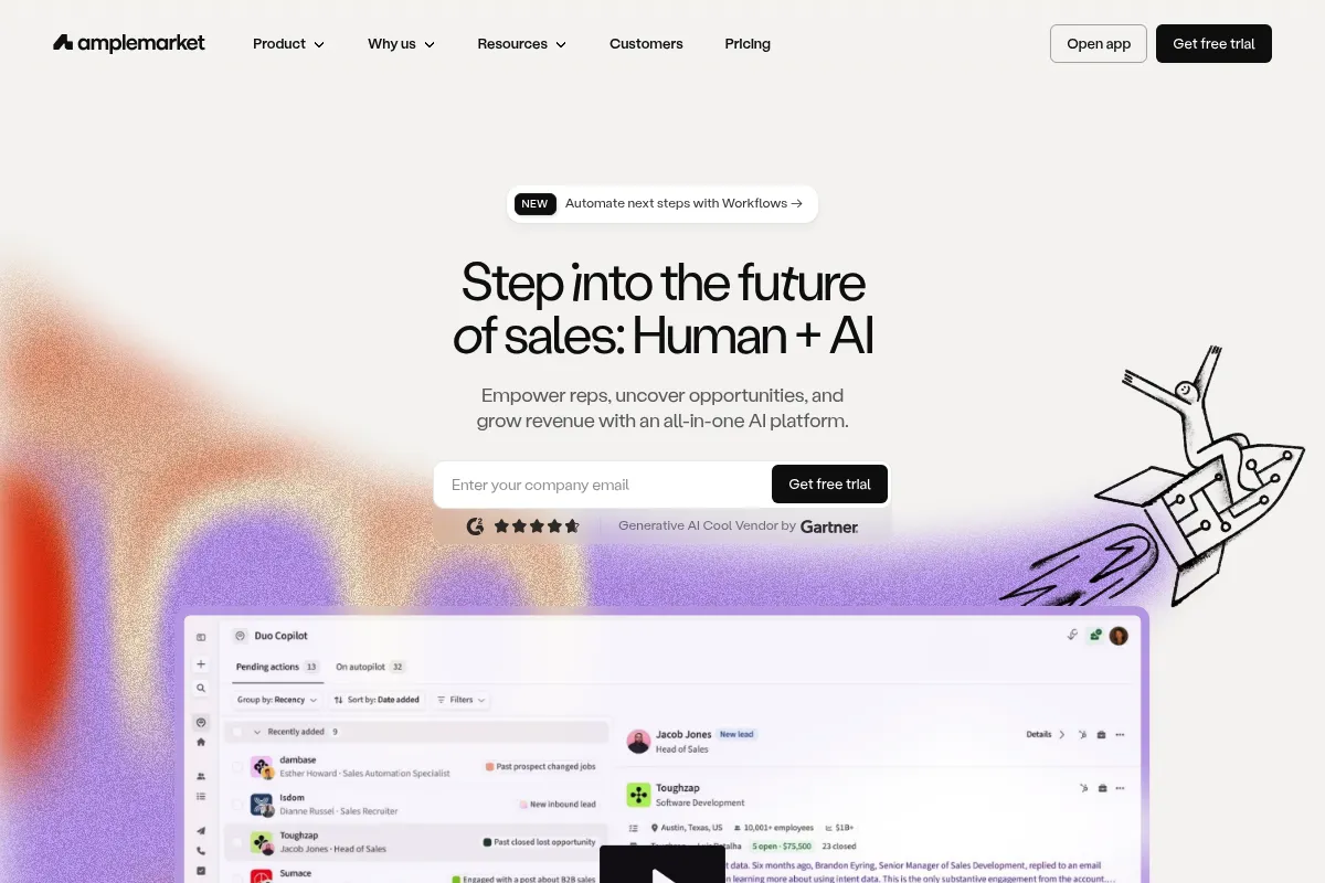 Amplemarket website preview