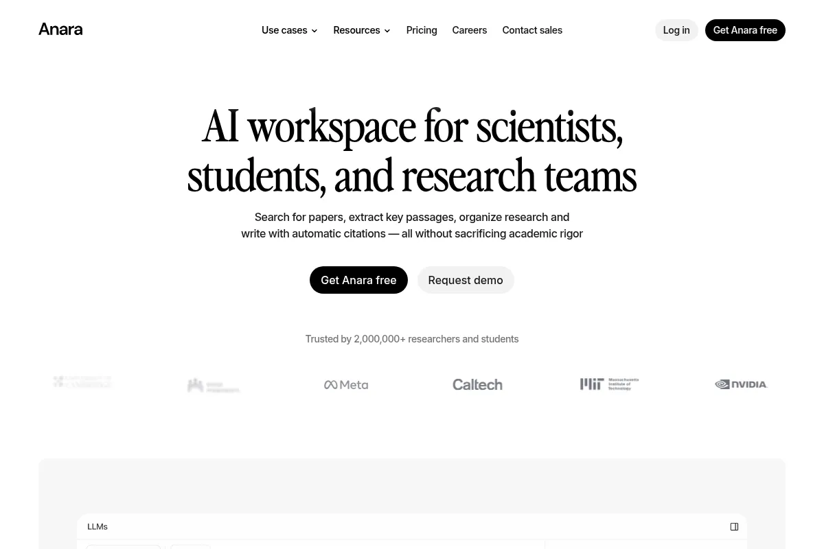 Anara website preview
