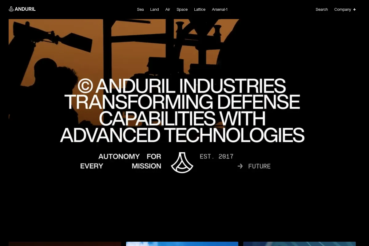 Anduril website preview