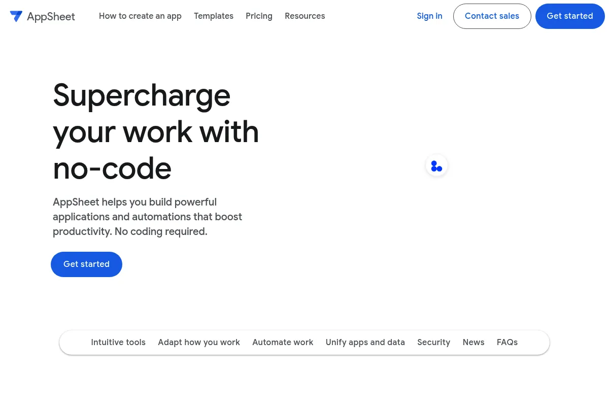 AppSheet website preview