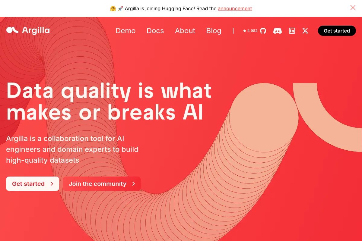 Argilla website preview