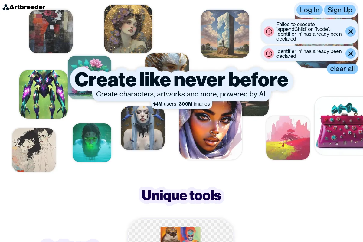 Artbreeder website preview