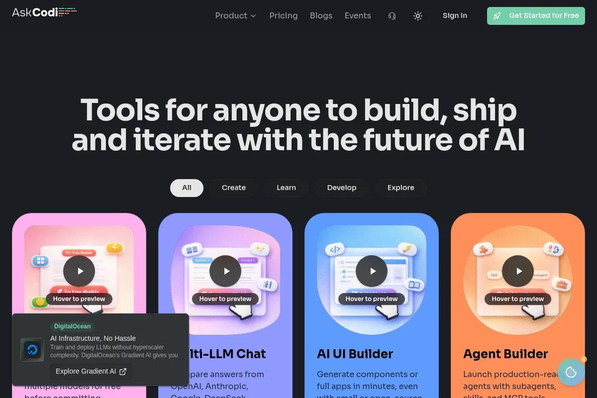 AskCodi website preview