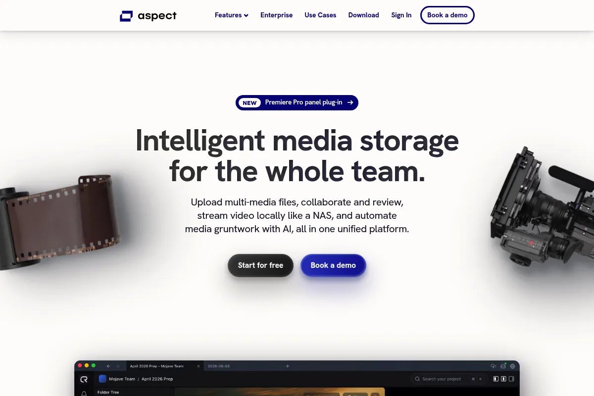 Aspect website preview