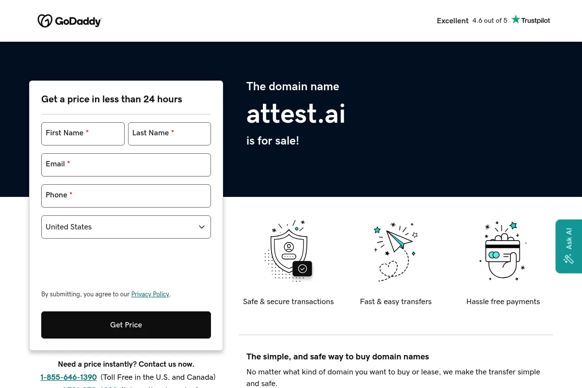 Attest website preview