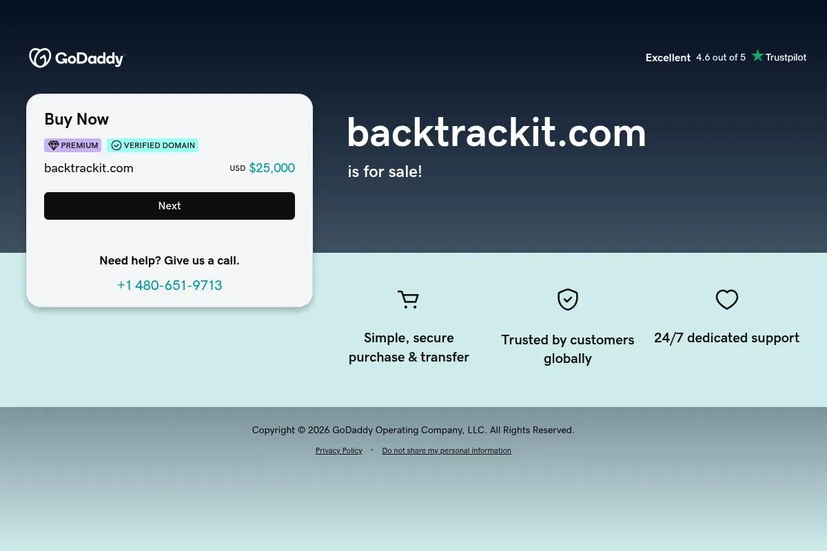 Backtrackit website preview