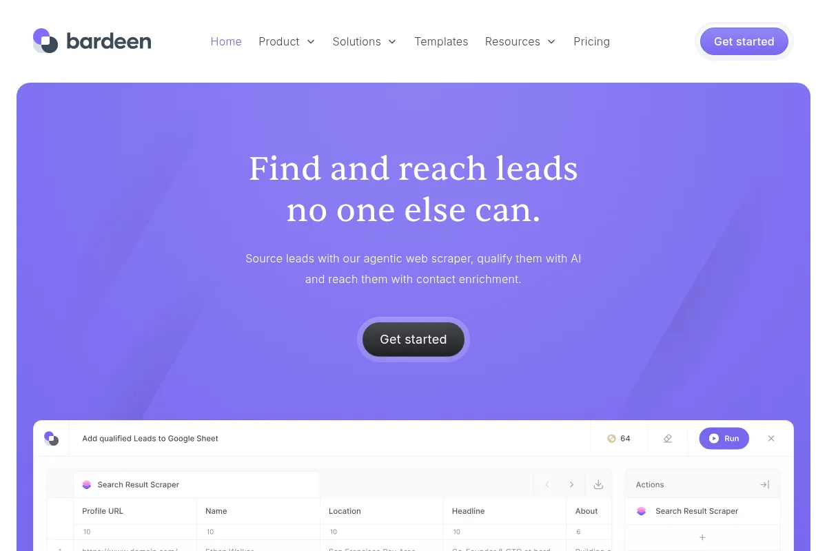 Bardeen AI website preview