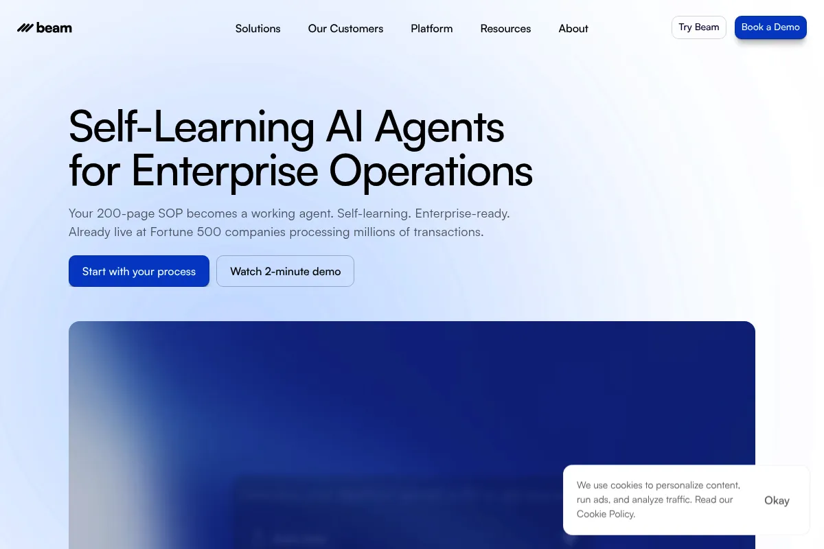 Beam AI website preview