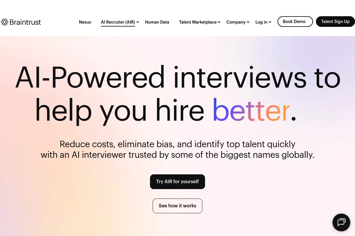 Braintrust website preview