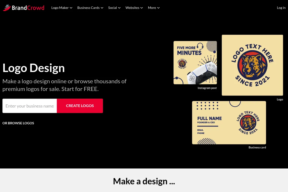BrandCrowd website preview