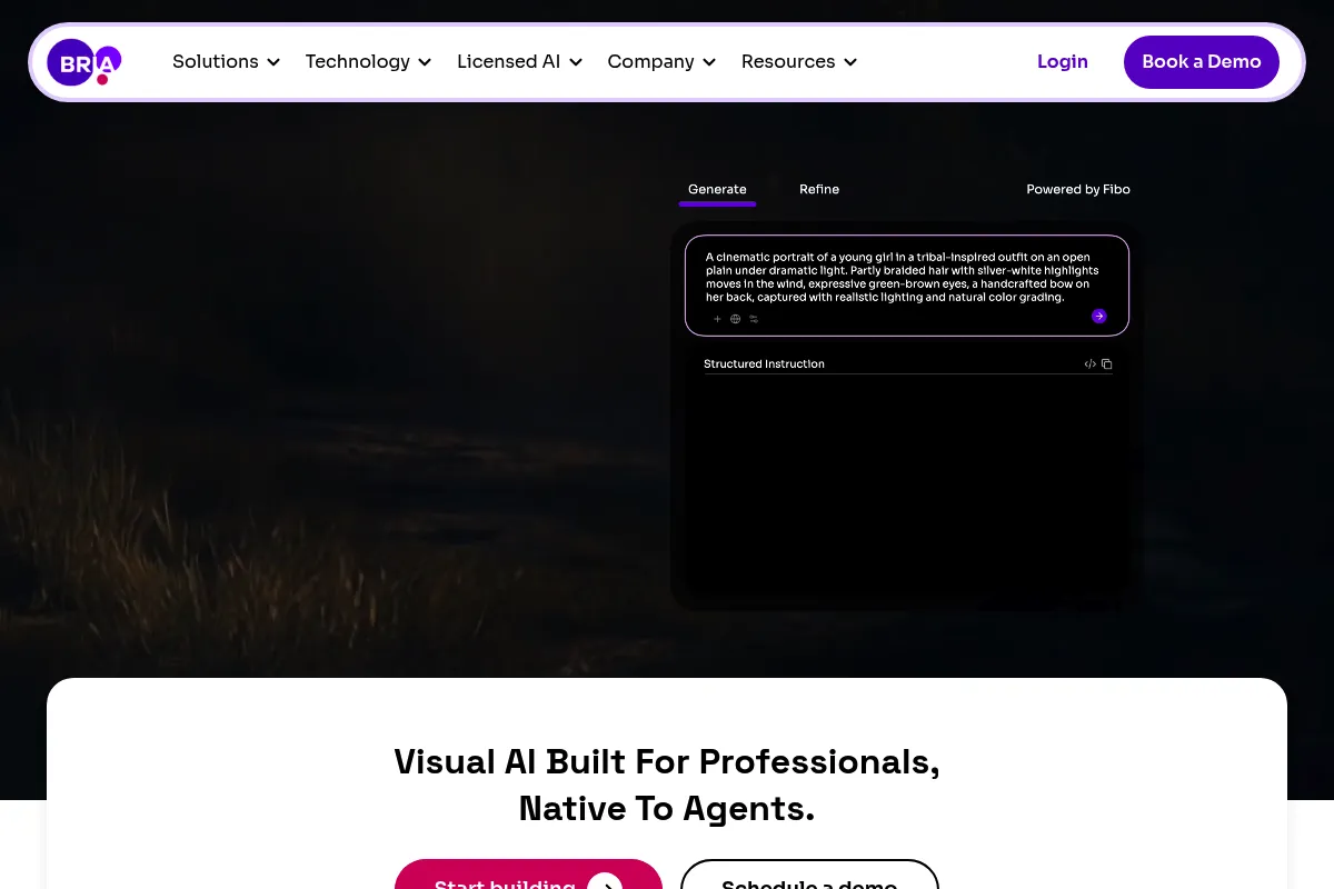 Bria website preview