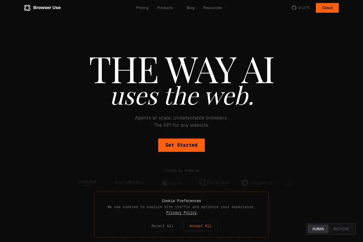 browser-use website preview