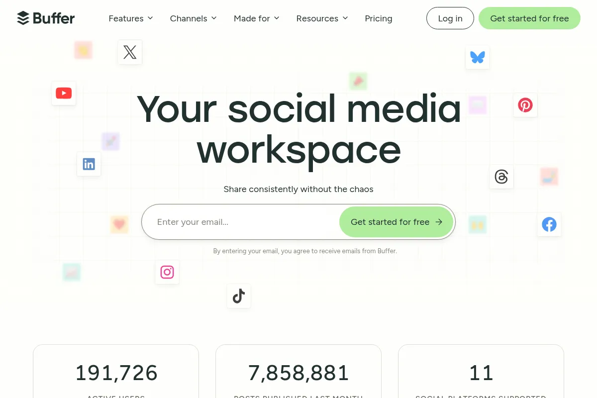 Buffer website preview