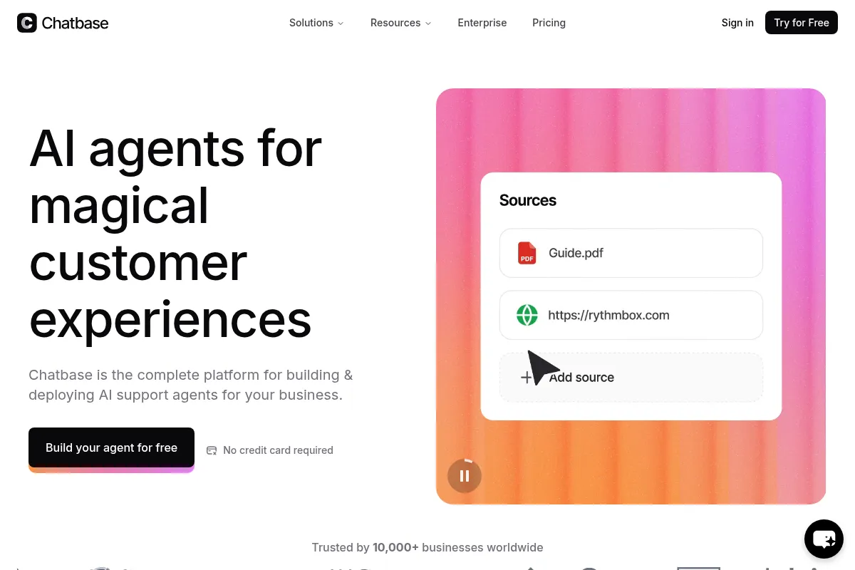 Chatbase website preview