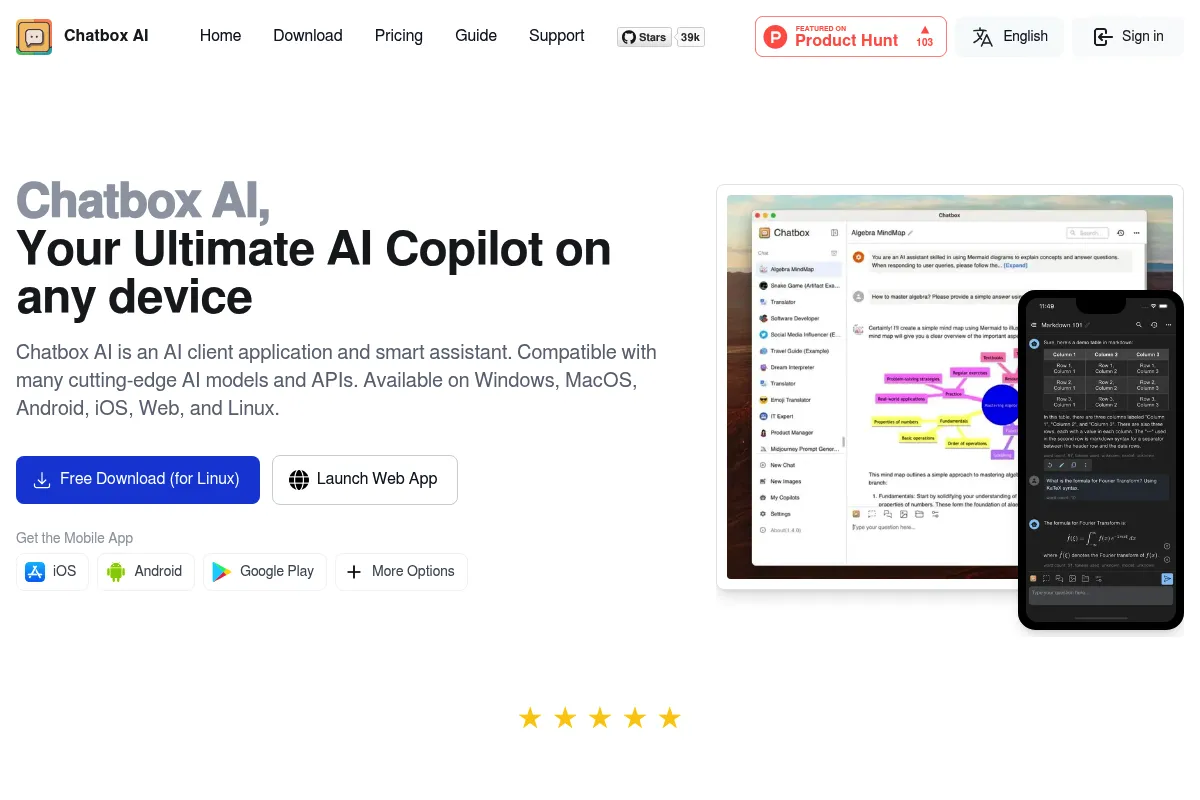 Chatbox AI website preview