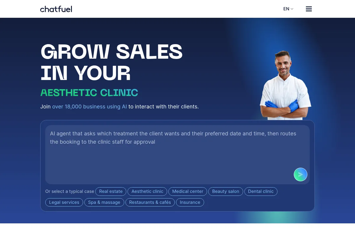 Chatfuel website preview
