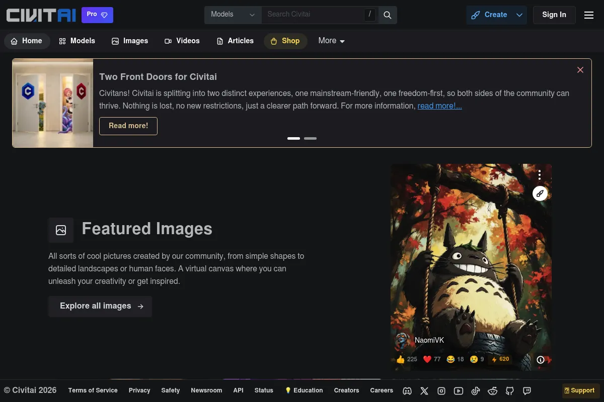 Civitai website preview