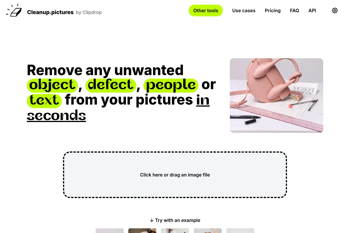 Cleanup.pictures website preview