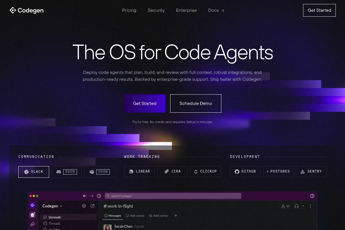 Codegen website preview