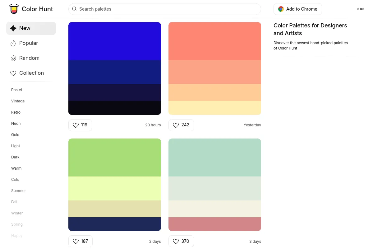 Color Hunt website preview