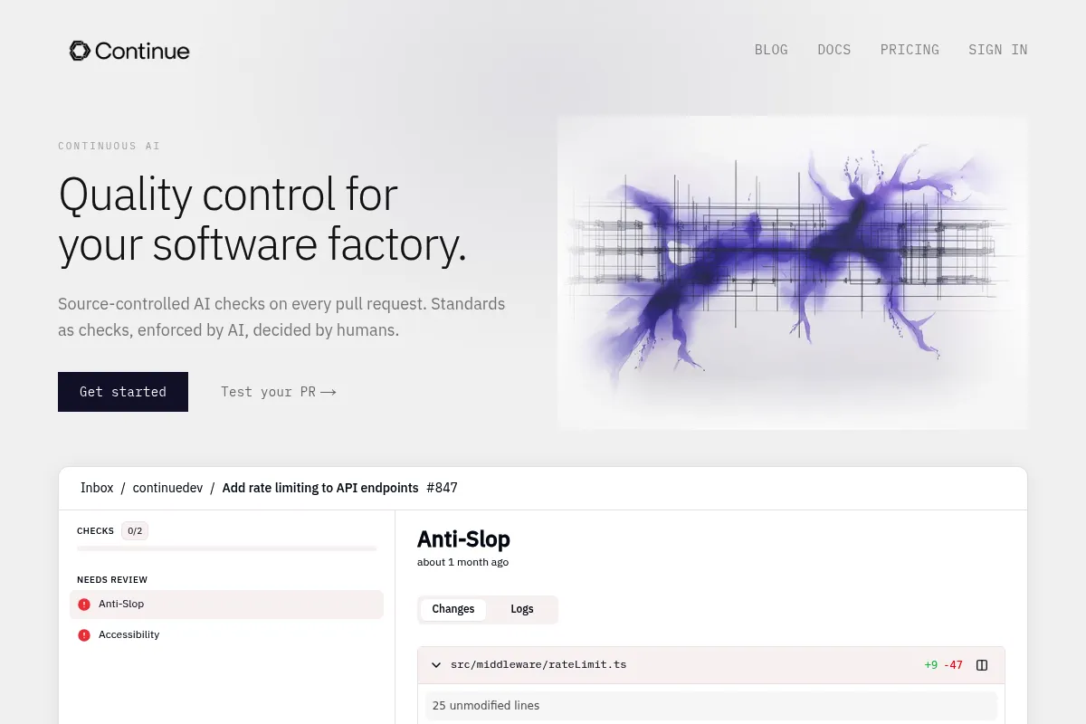 Continue website preview