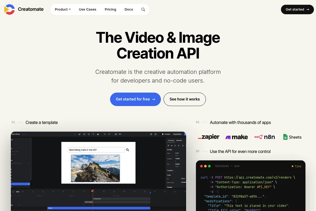 Creatomate website preview