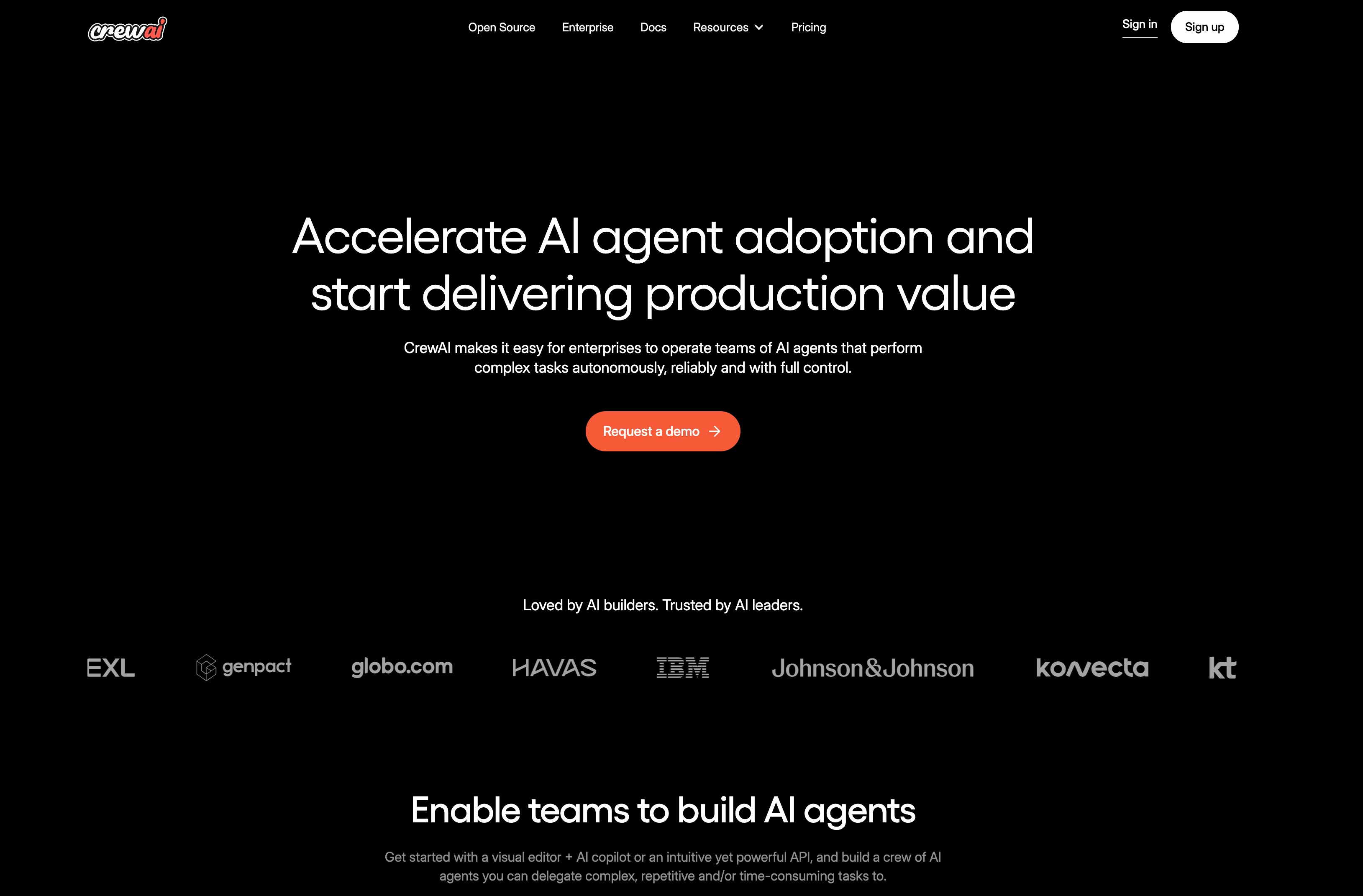 crewAI website preview
