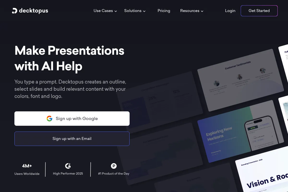 Decktopus website preview
