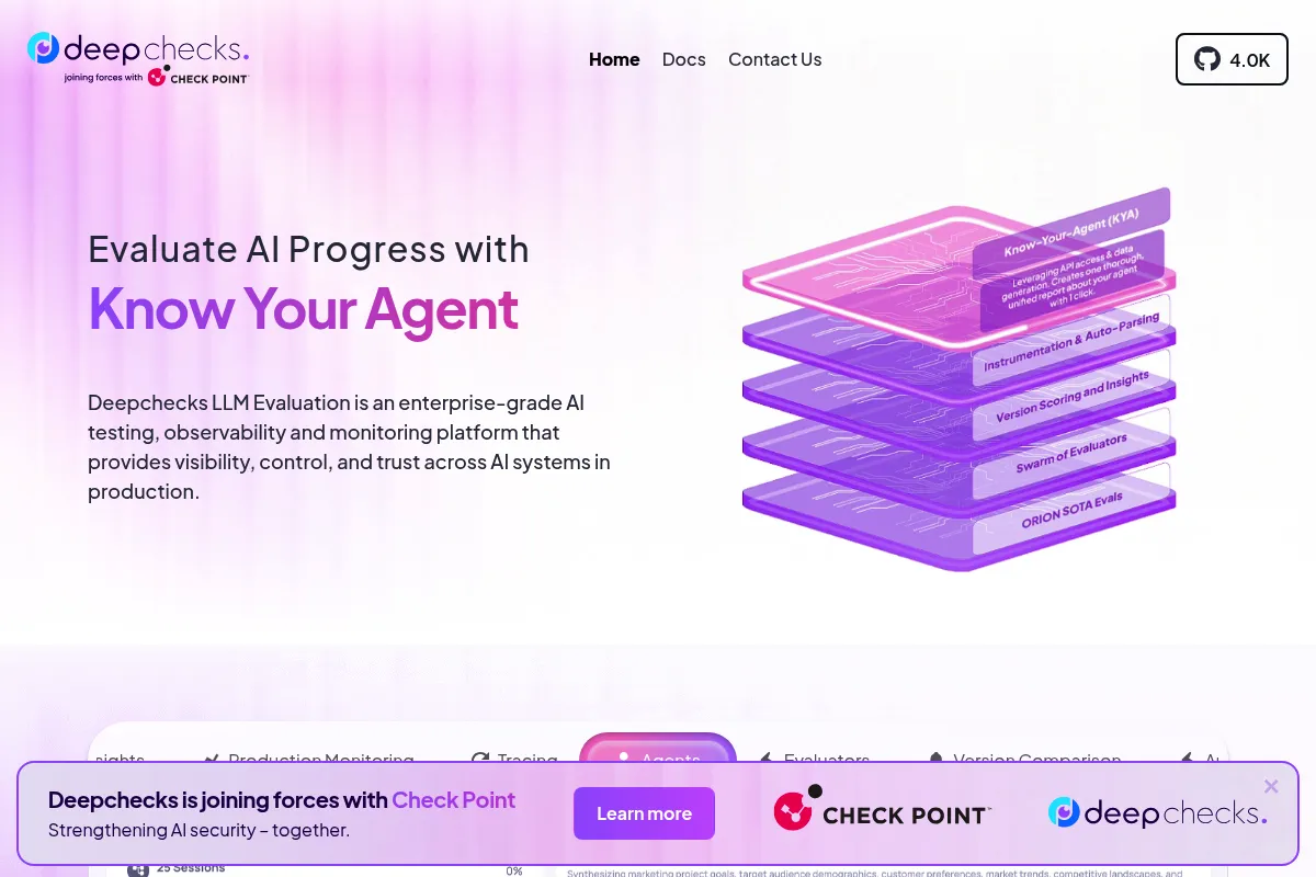 Deepchecks website preview