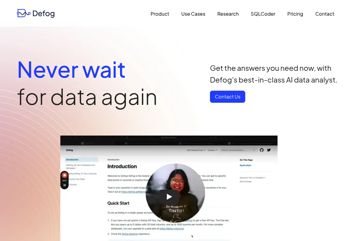 Defog website preview