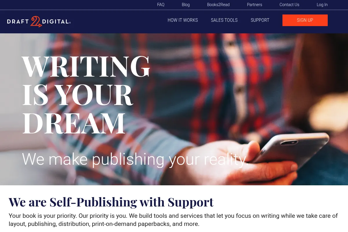 Draft2Digital website preview