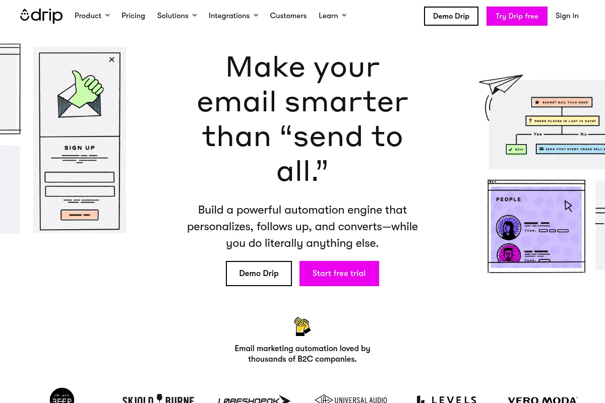 Drip website preview