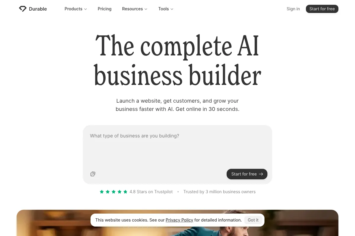 Durable website preview