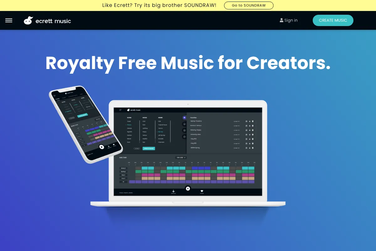Ecrett Music website preview
