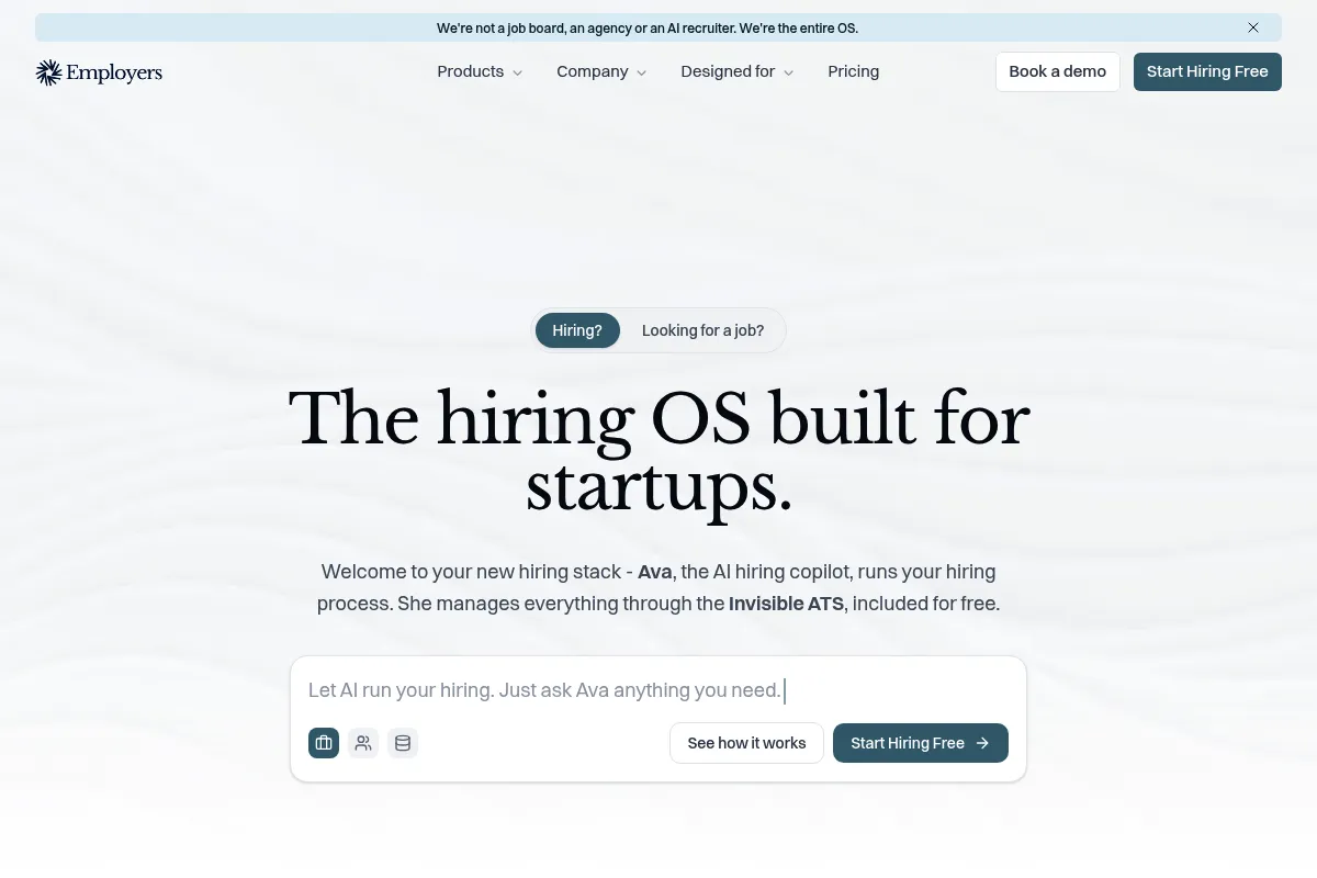Employers website preview